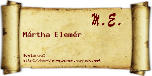 Mártha Elemér névjegykártya