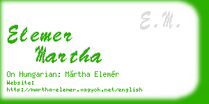 elemer martha business card