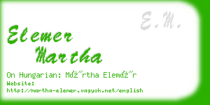 elemer martha business card